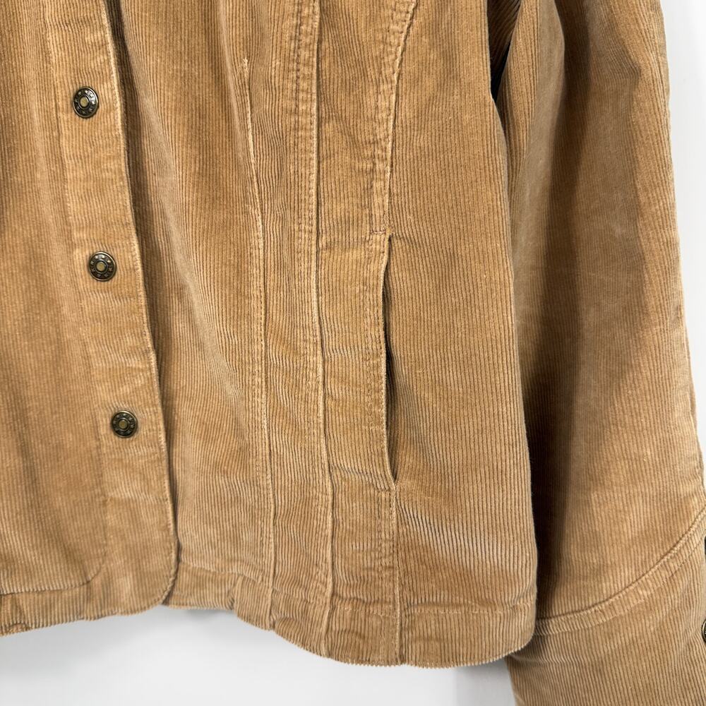 A.M.I. Women Tan corduroy lightweight stretch jacket Sz XL snap jacket - Picture 9 of 12